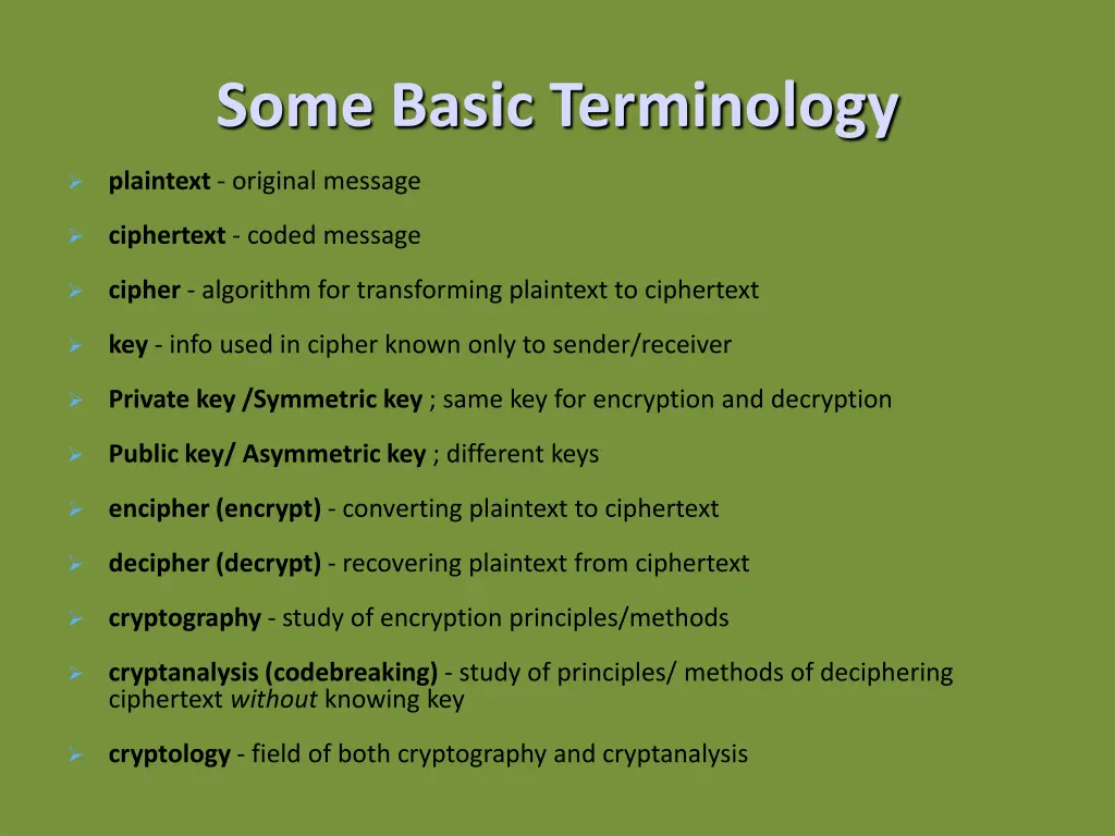 some basic terminology