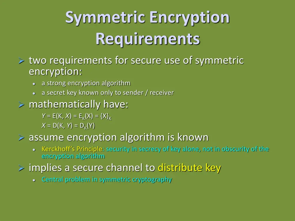 symmetric encryption requirements