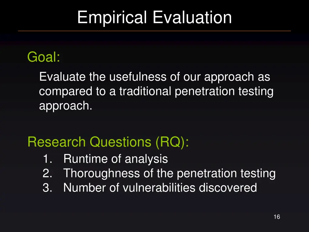 empirical evaluation