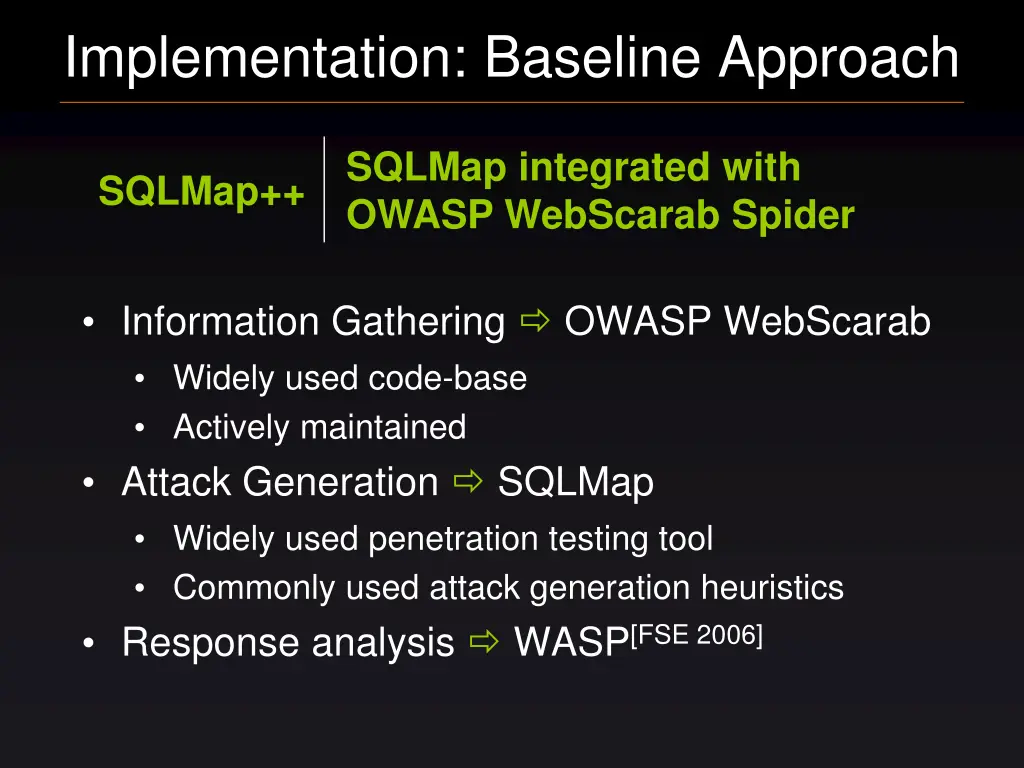 implementation baseline approach