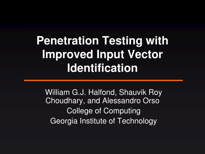 penetration testing with improved input vector