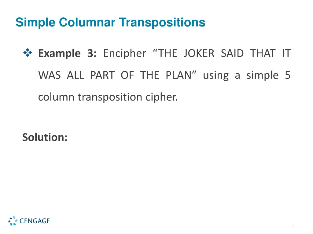 simple columnar transpositions 2