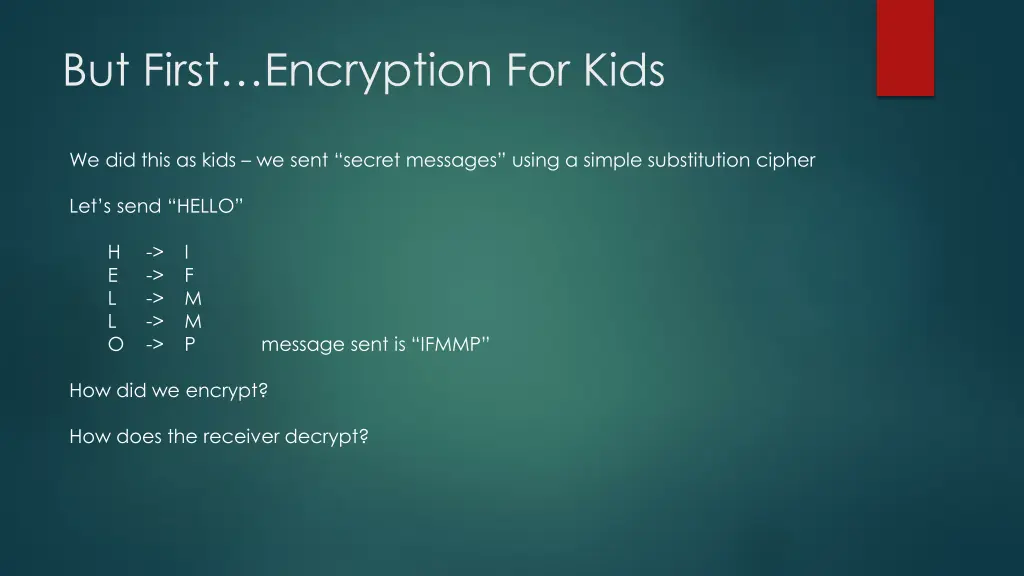 but first encryption for kids