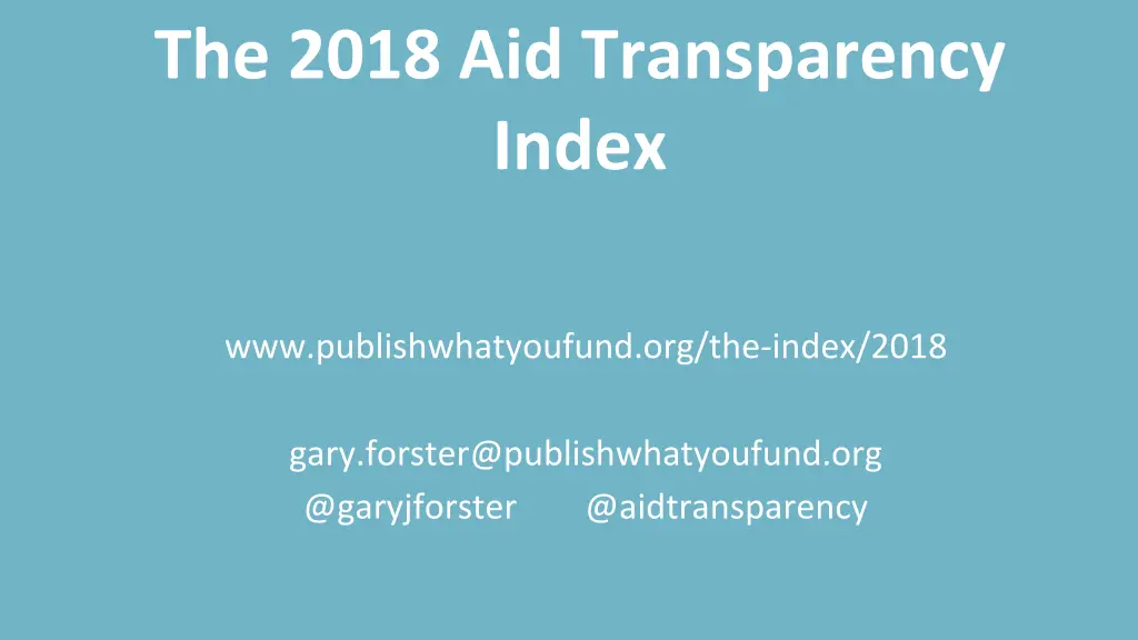 the 2018 aid transparency index