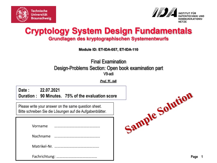 cryptology system design fundamentals grundlagen