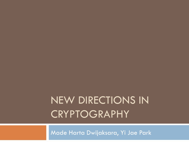 new directions in cryptography