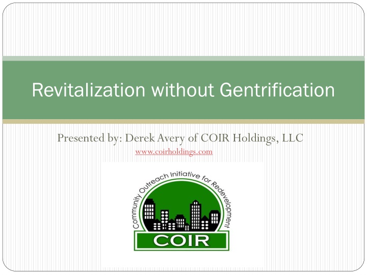 revitalization without gentrification