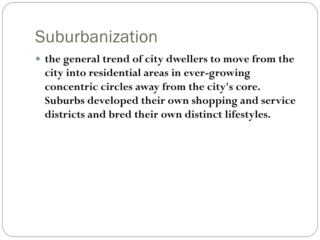 suburbanization