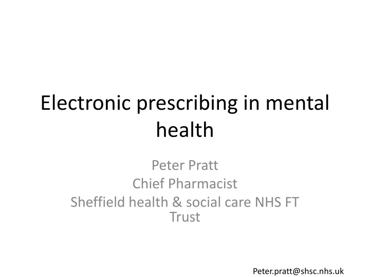 electronic prescribing in mental health