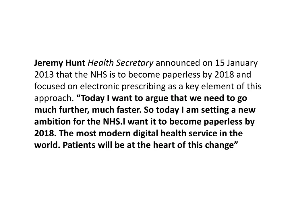 jeremy hunt health secretary announced