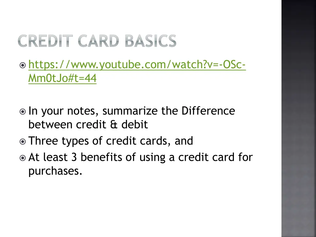 credit card basics