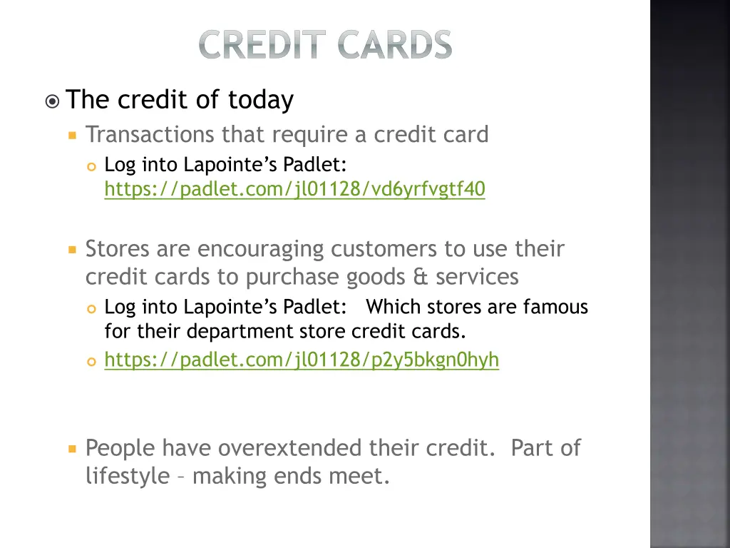 credit cards