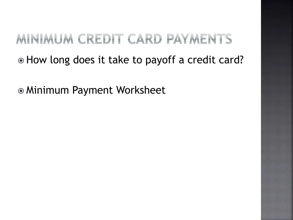 minimum credit card payments