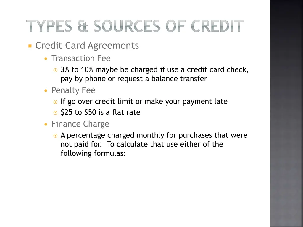 types sources of credit 3