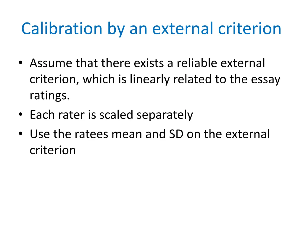 calibration by an external criterion