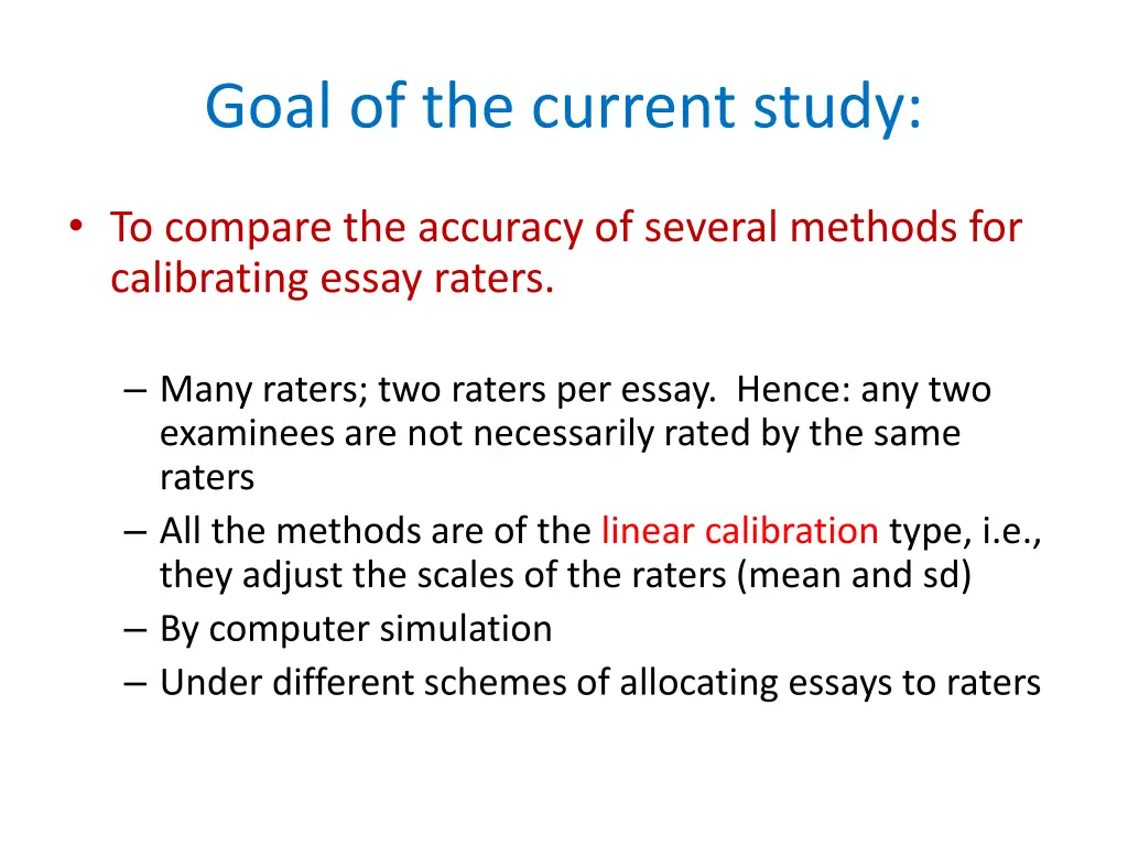 goal of the current study