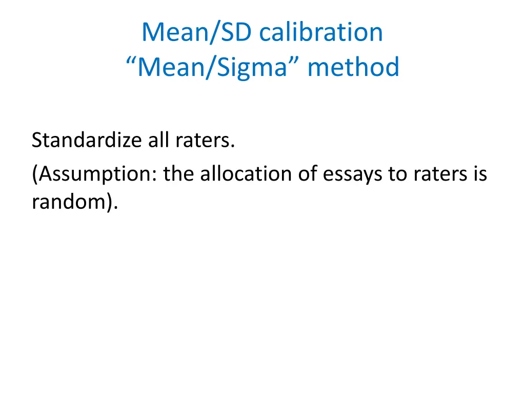 mean sd calibration mean sigma method