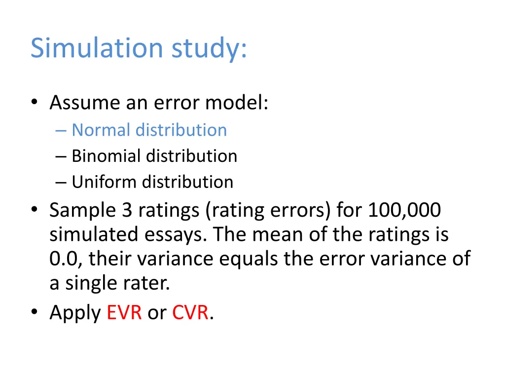 simulation study