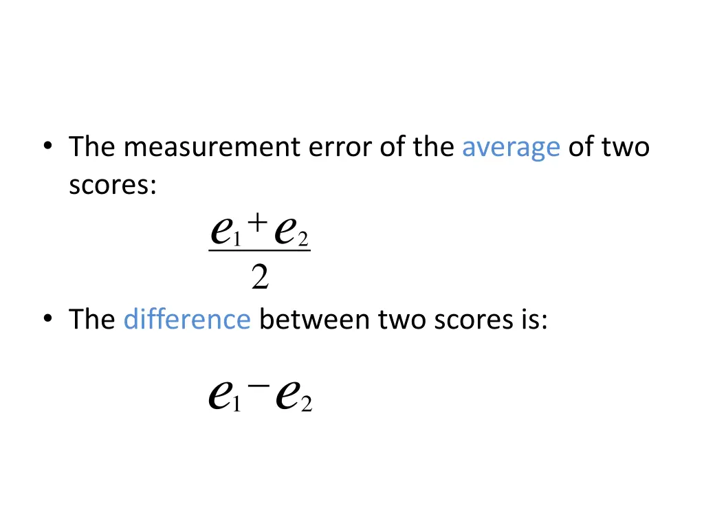 the measurement error of the average