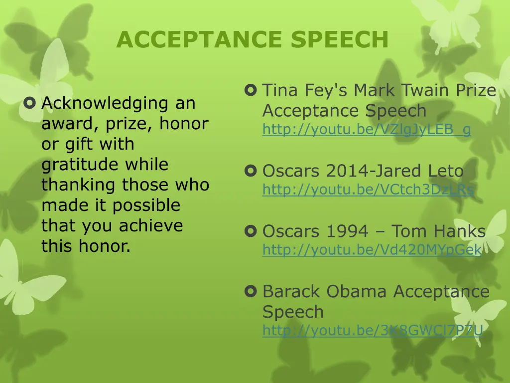 acceptance speech