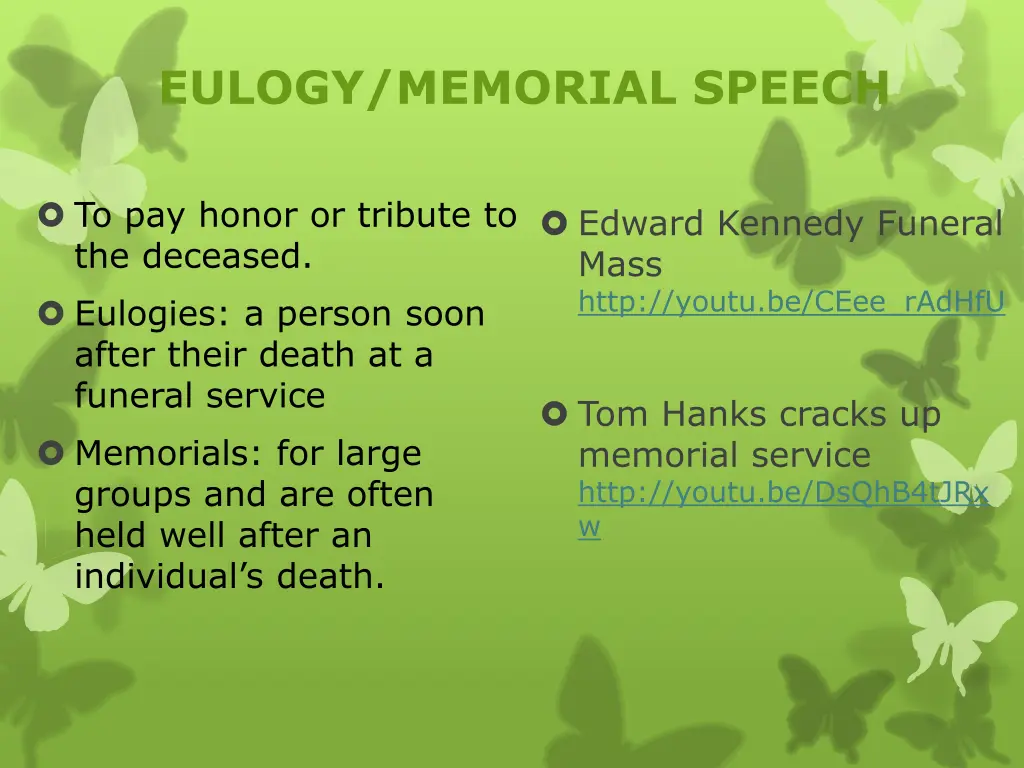 eulogy memorial speech