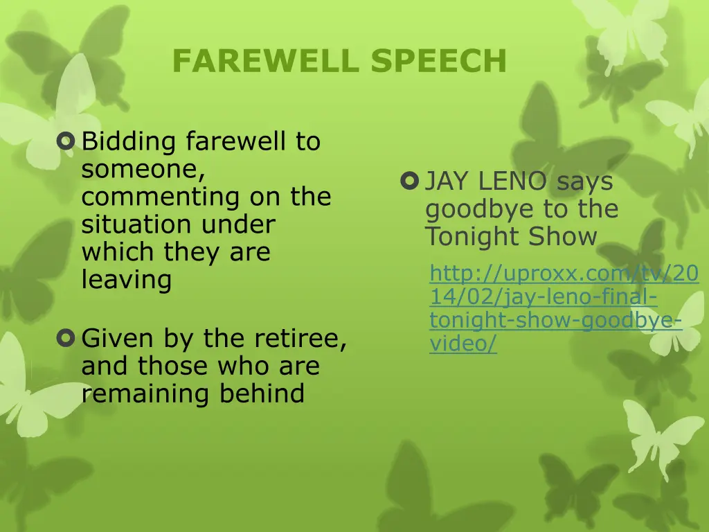 farewell speech