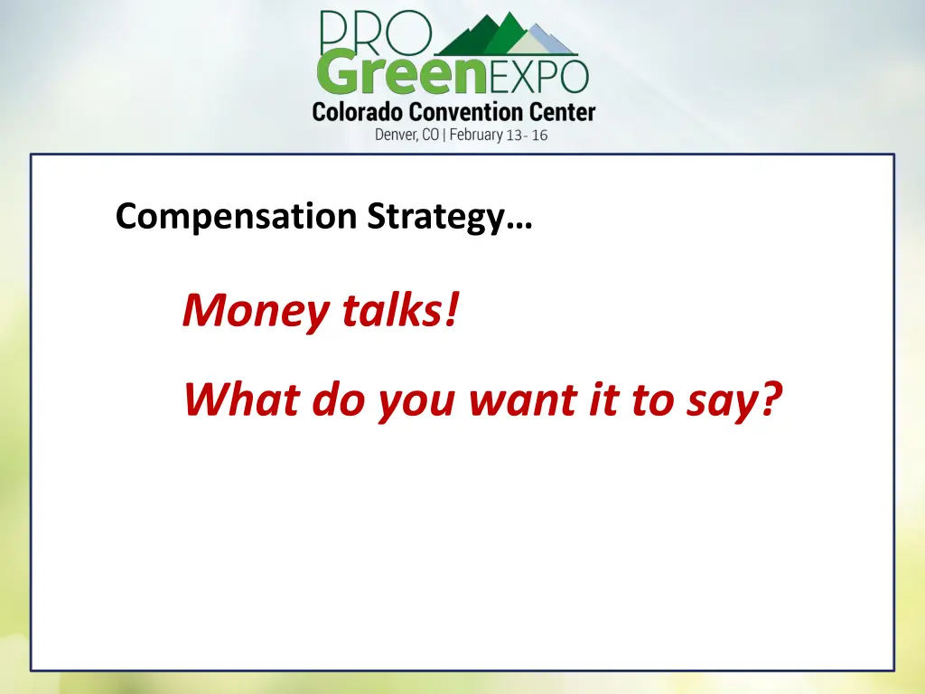 compensation strategy