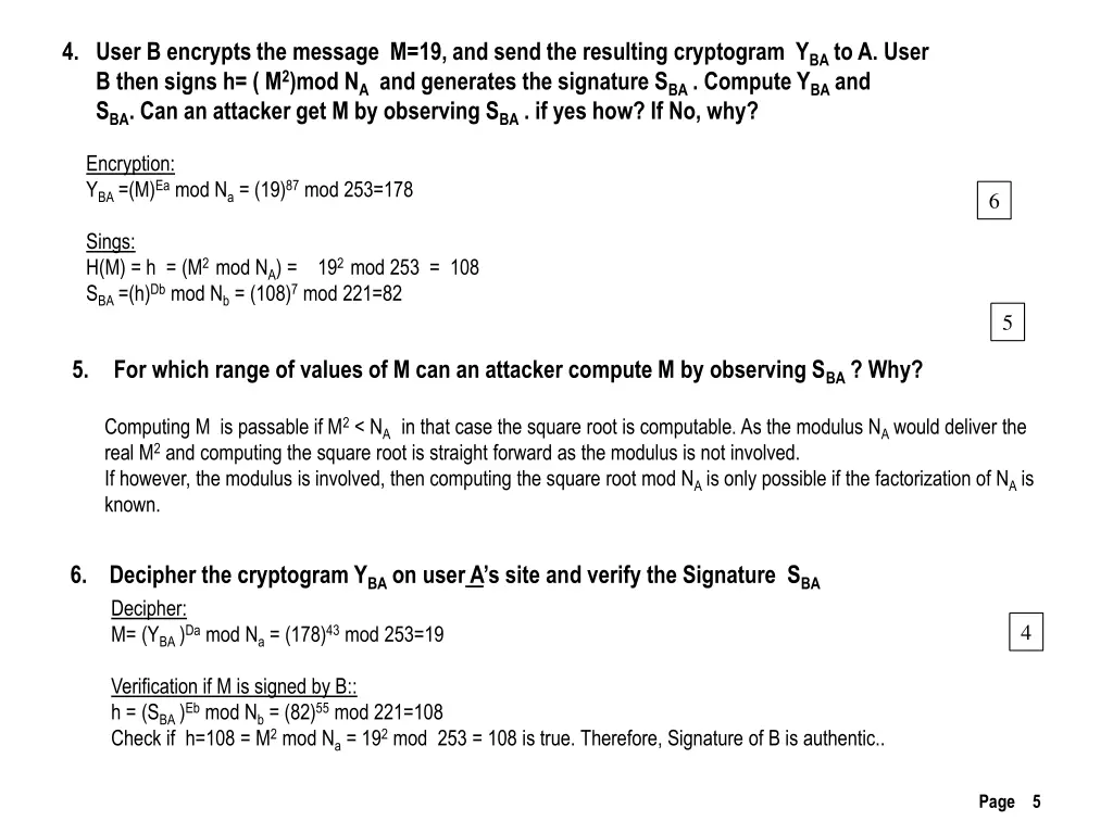 4 user b encrypts the message m 19 and send