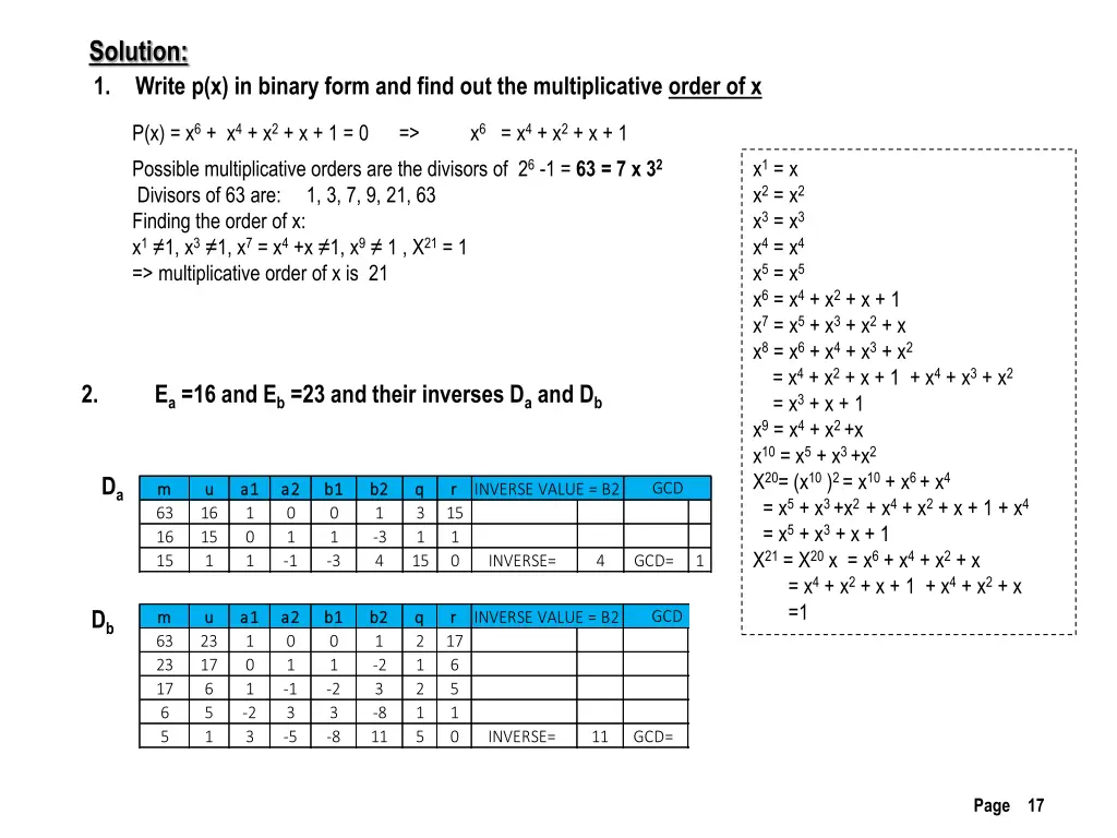 solution 1 write p x in binary form and find