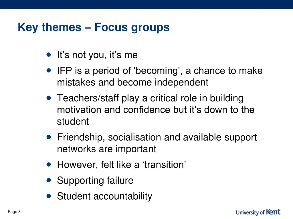 key themes focus groups