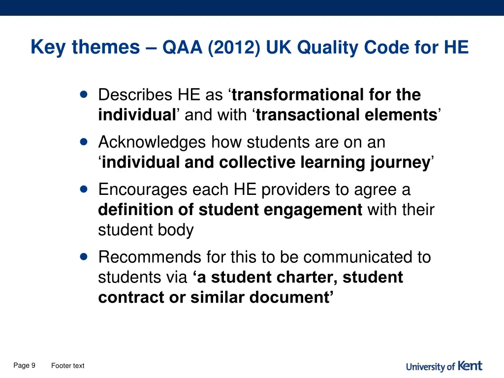 key themes qaa 2012 uk quality code for he