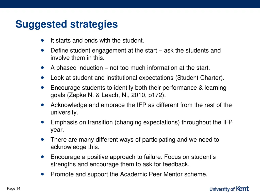 suggested strategies involve them in this goals