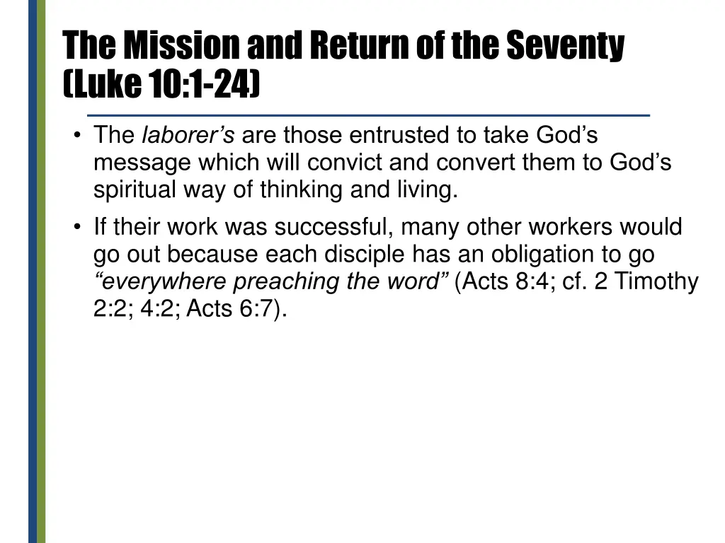 the mission and return of the seventy luke 10 1 24 2