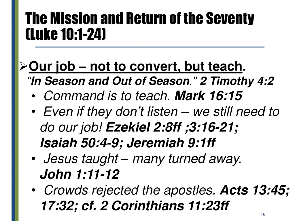 the mission and return of the seventy luke 10 1 24 3