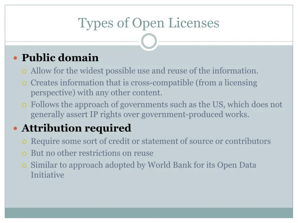 types of open licenses