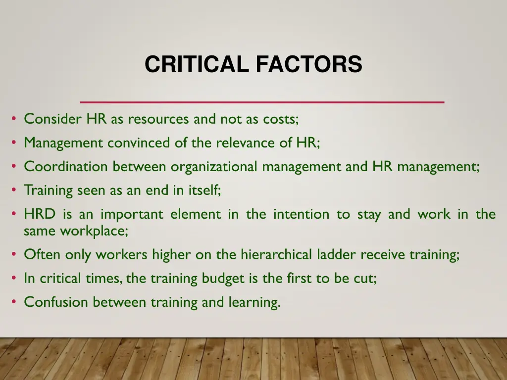 critical factors