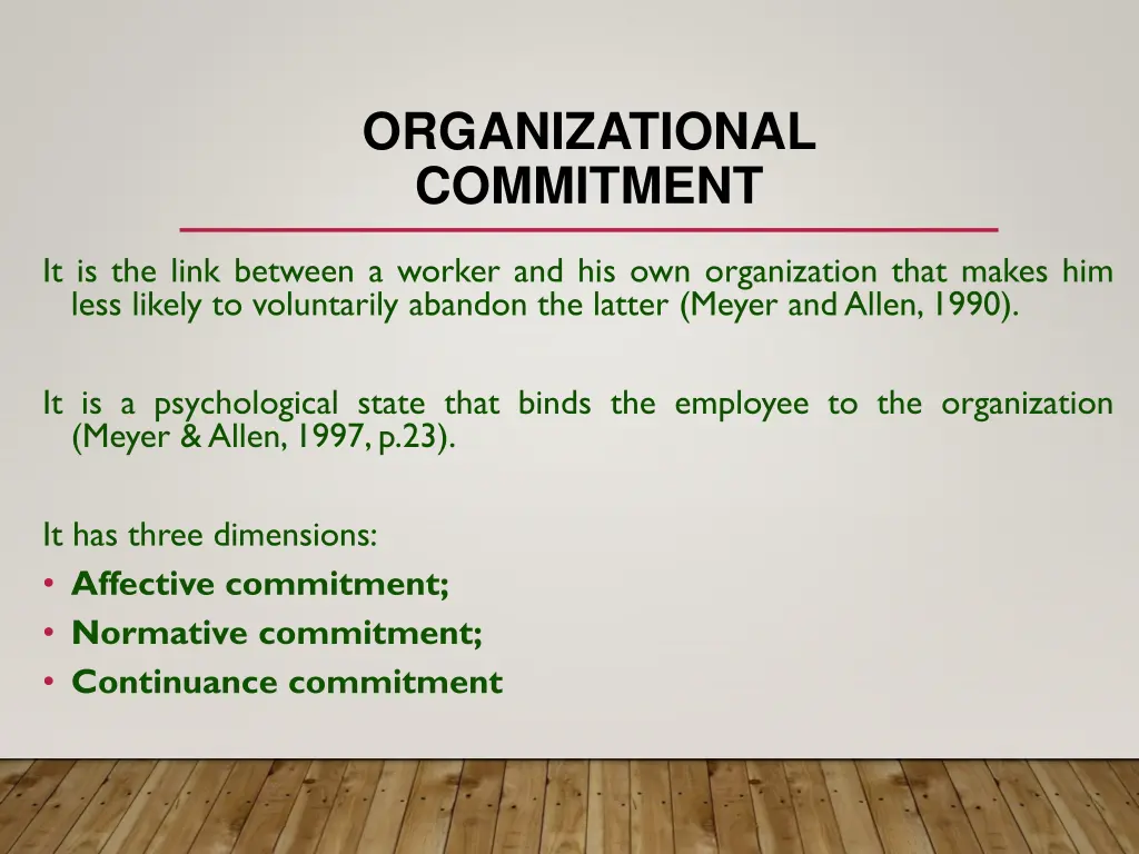 organizational commitment