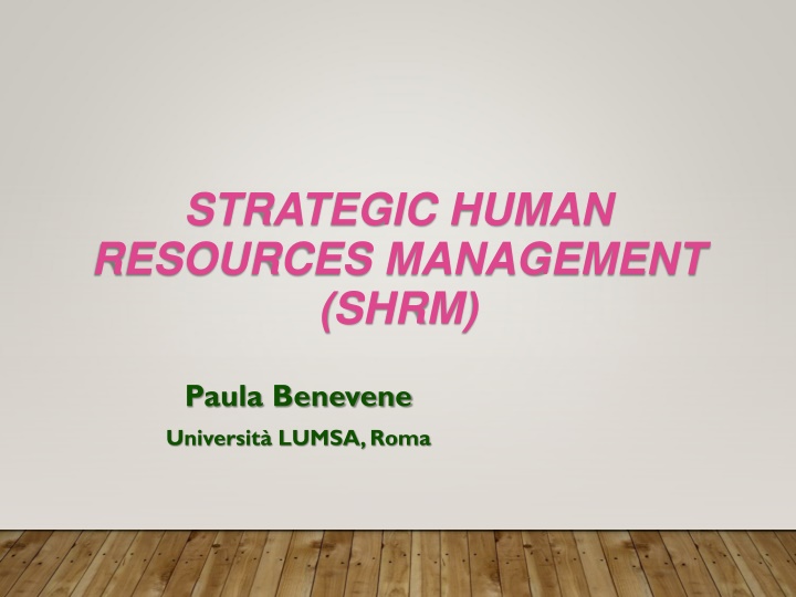 strategic human resources management shrm