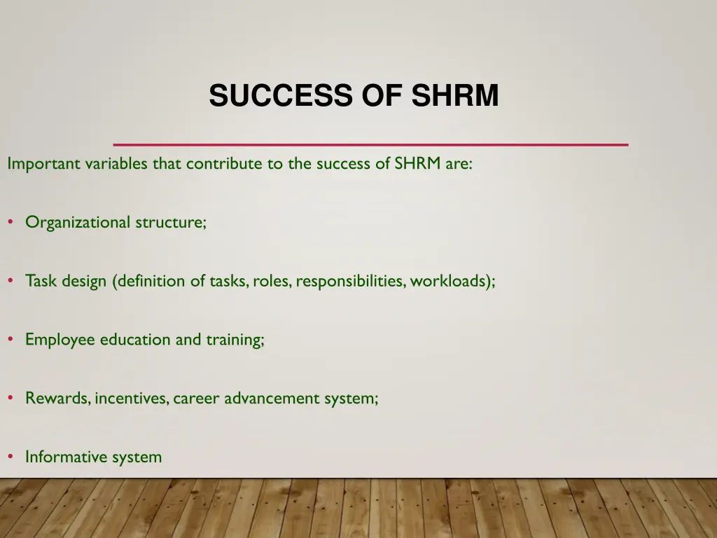 success of shrm