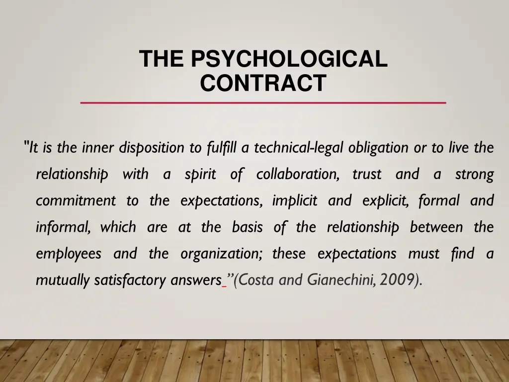 the psychological contract 1