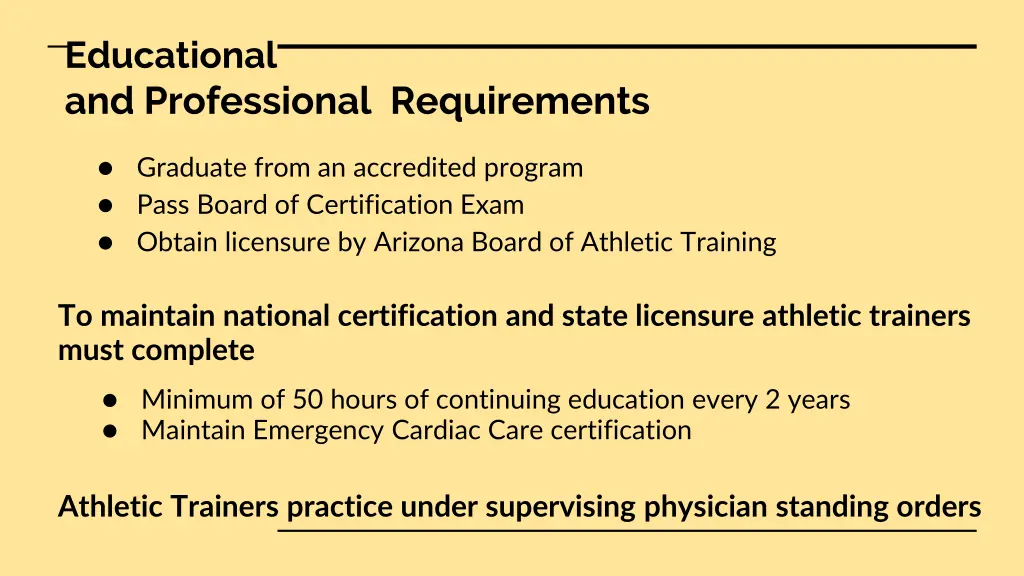 educational and professional requirements