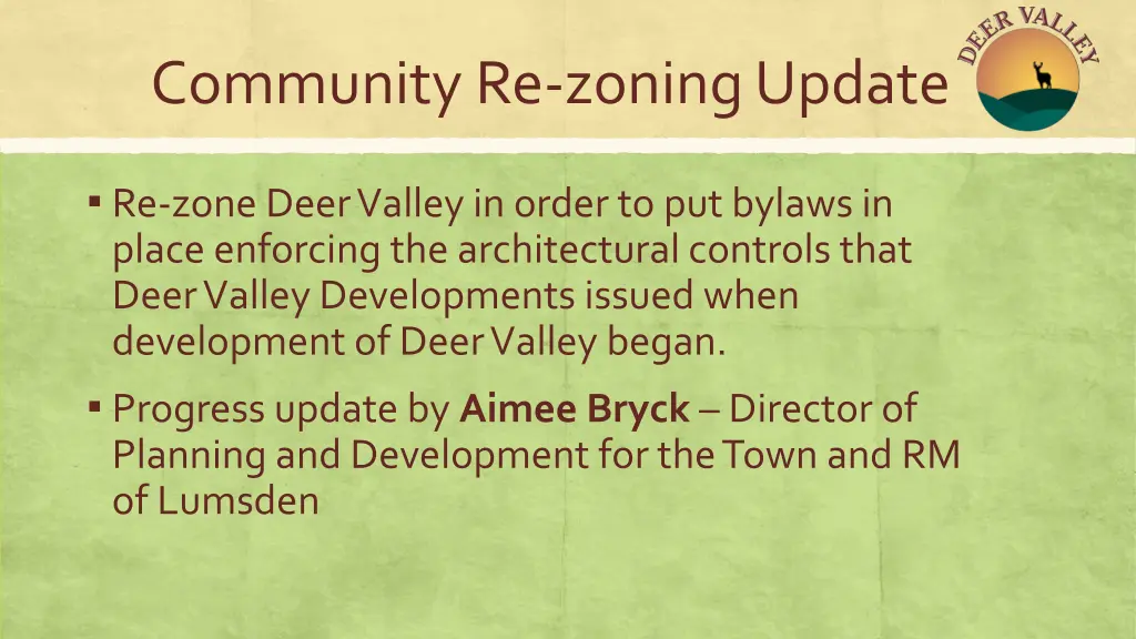 community re zoning update