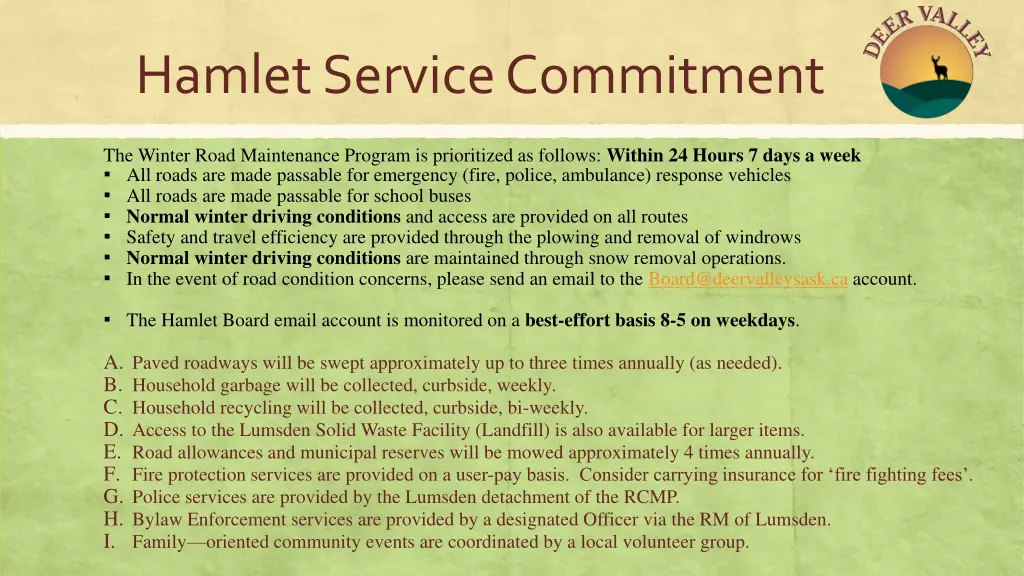 hamlet service commitment