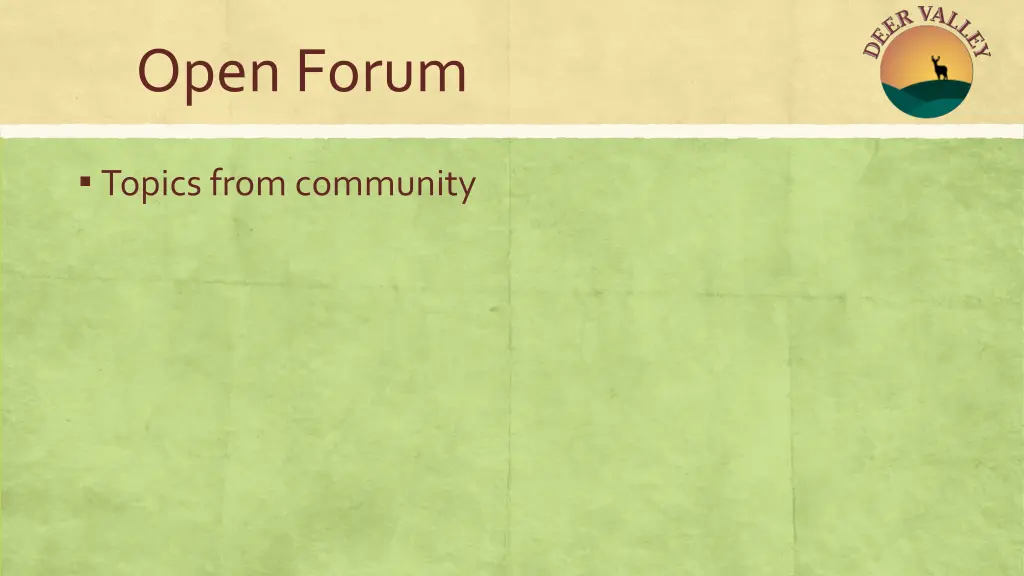 open forum