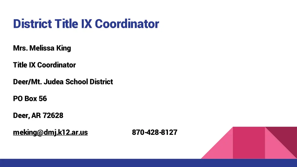 district title ix coordinator