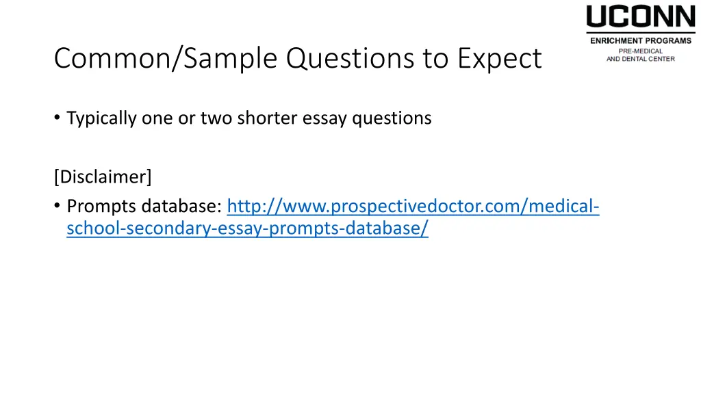 common sample questions to expect