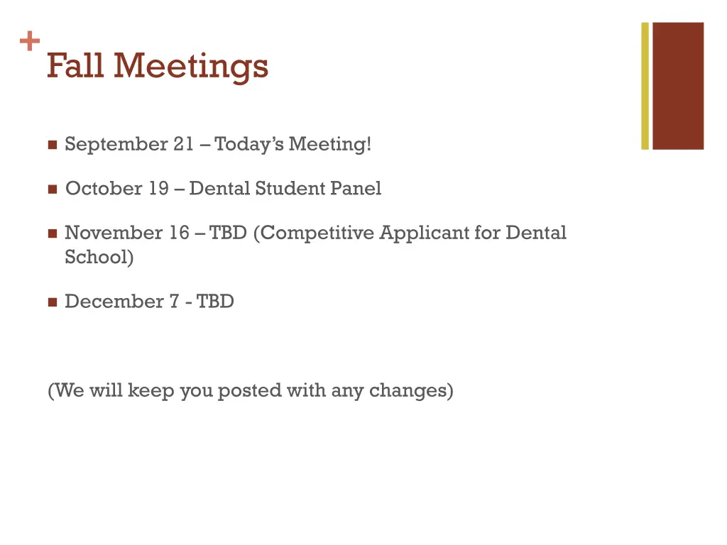 fall meetings