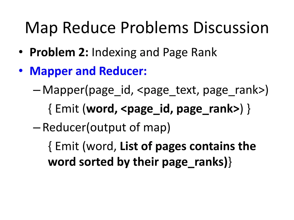 map reduce problems discussion 1