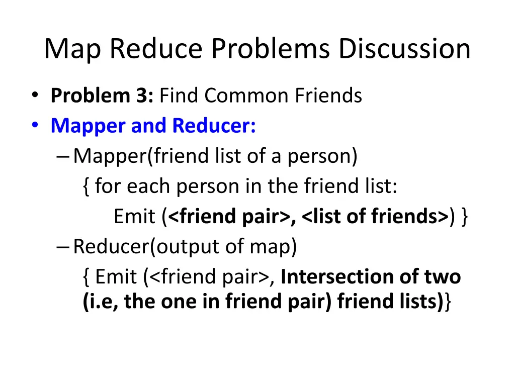 map reduce problems discussion 3