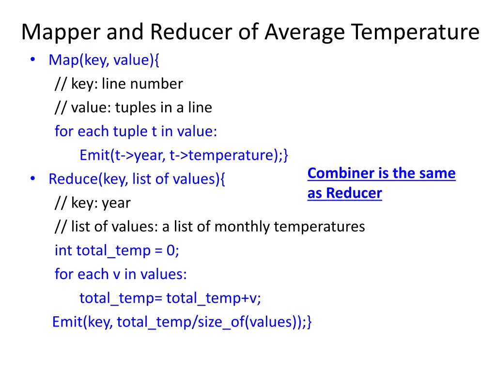 mapper and reducer of average temperature